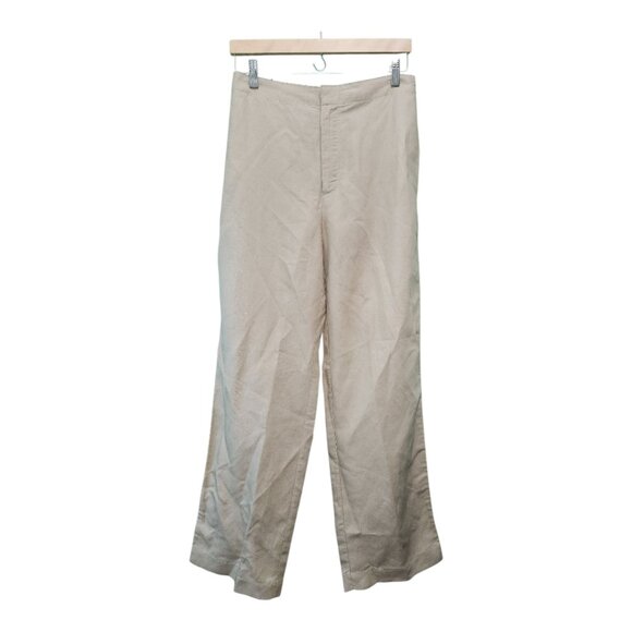 Banana Republic Arcata Tencel Linen Easy Trouser Womens Medium M Tan Pants C01X - Picture 3 of 6